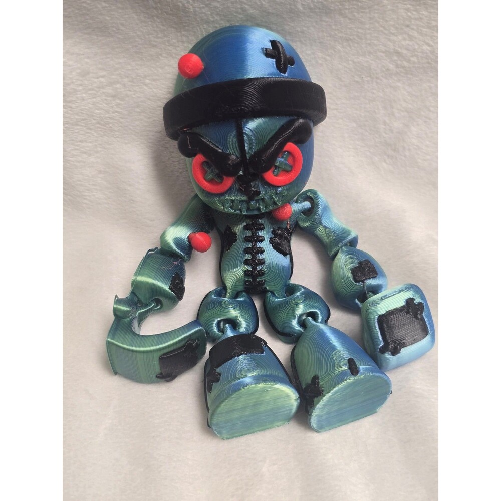 3D Printed Articulated Zombie Doll Figure Halloween Decor Printverse